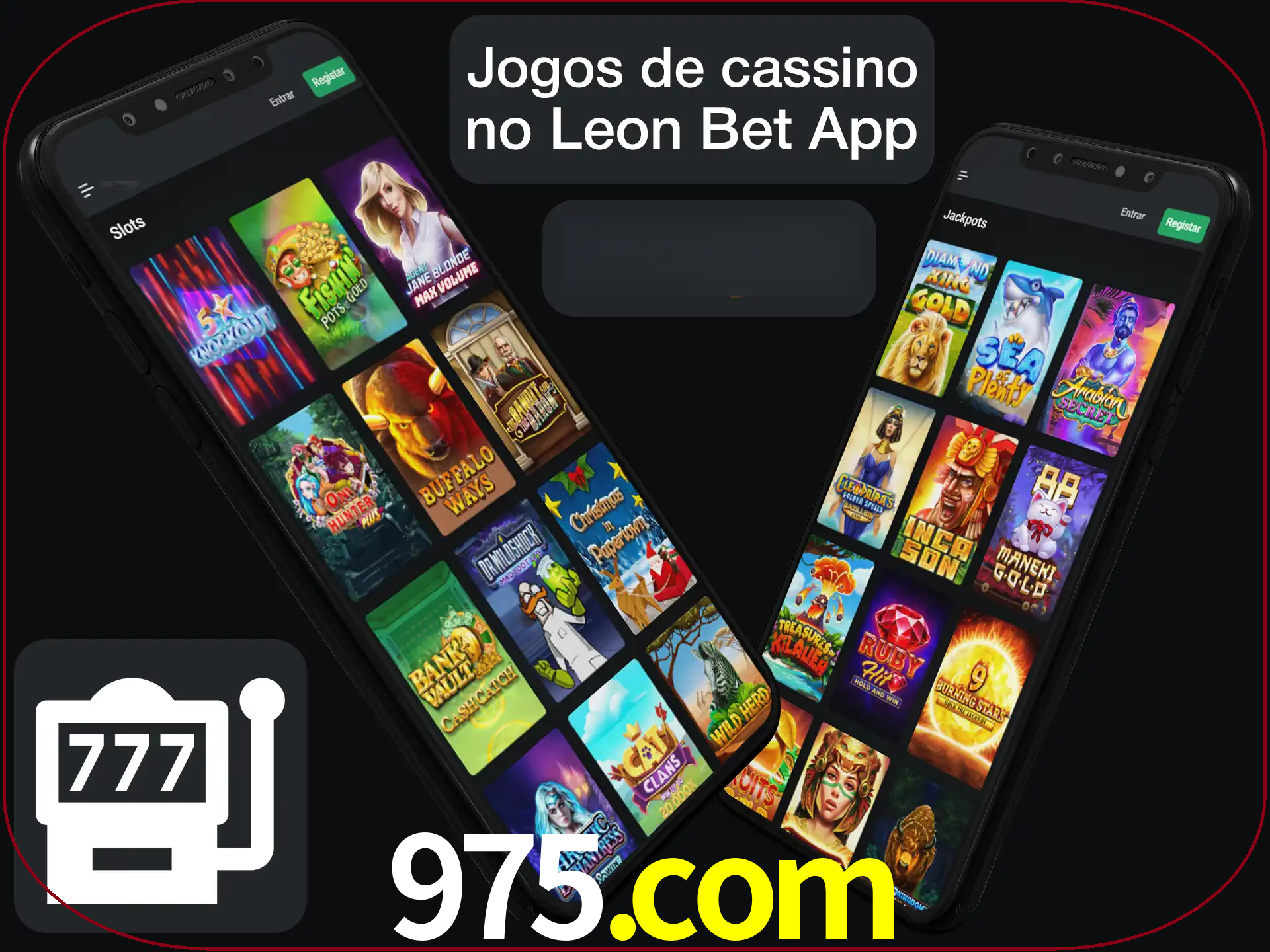 Escolha quais jogos de cassino jogar no app.