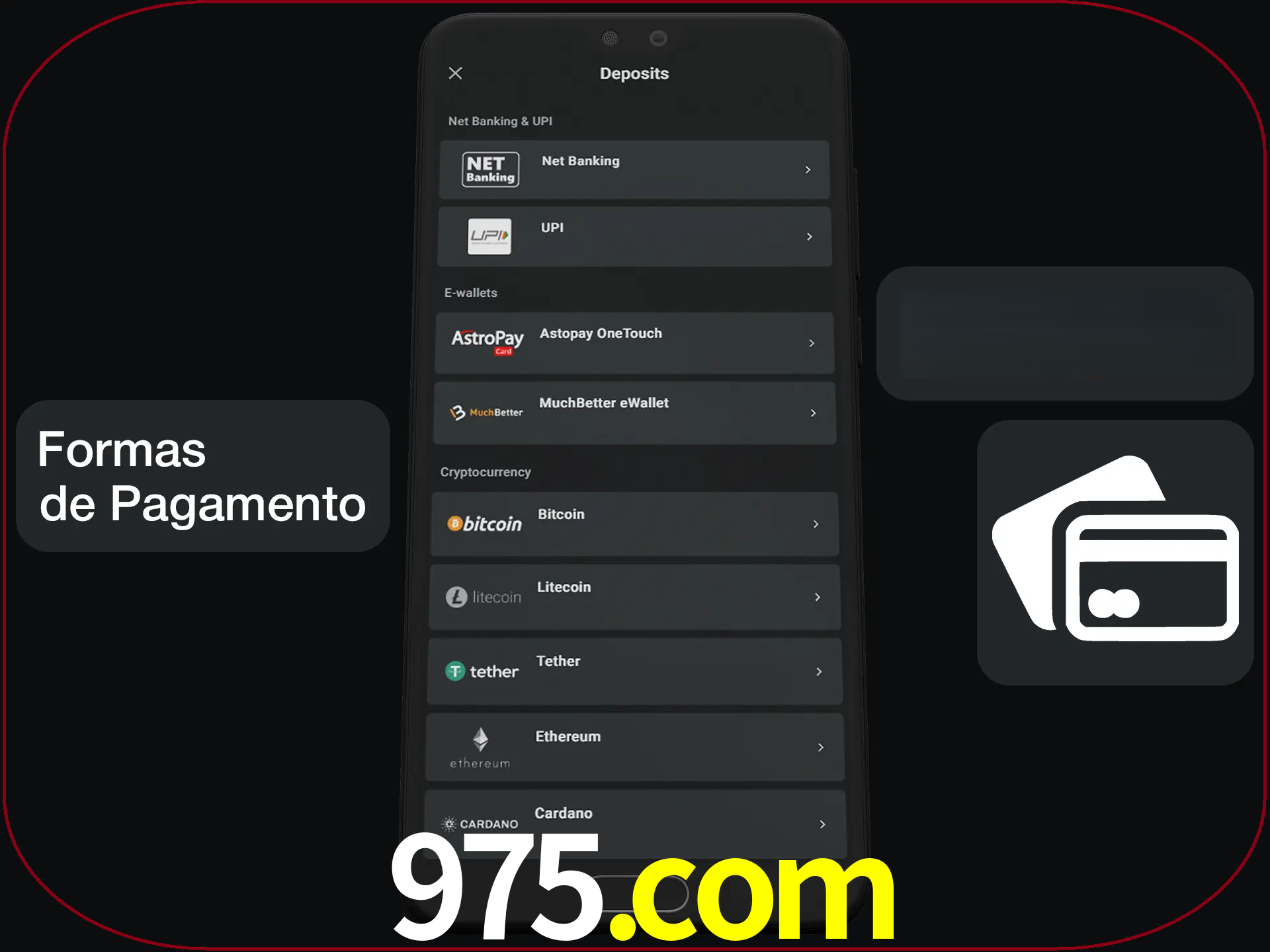 Escolha a forma de pagamento de sua preferência.