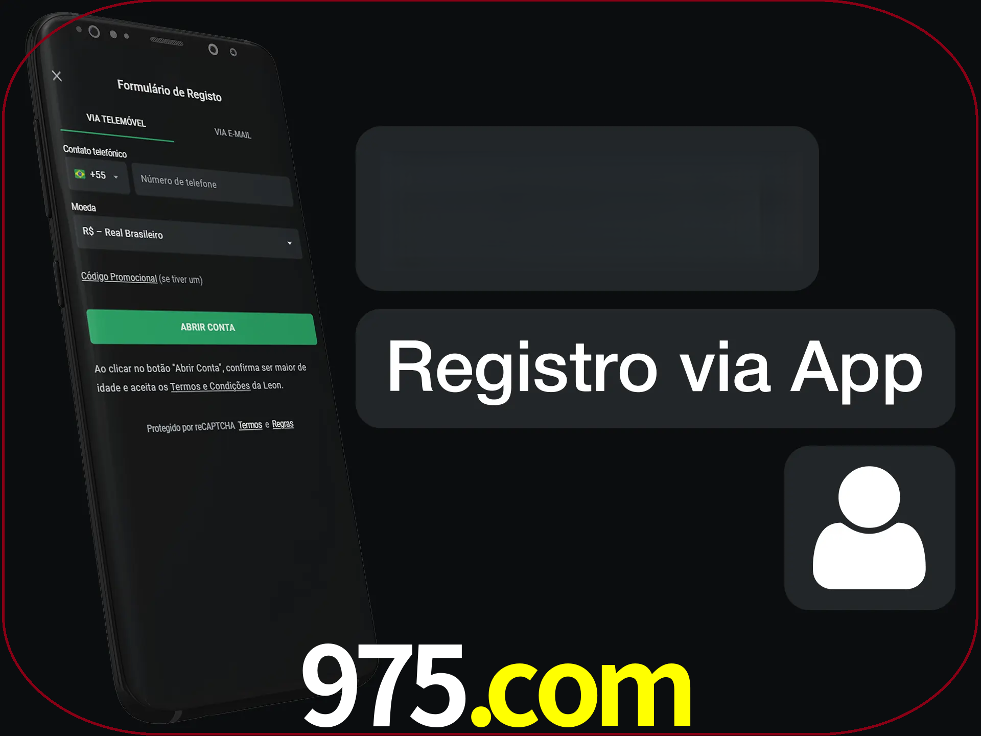 Registre-se com duas etapas usando o aplicativo.