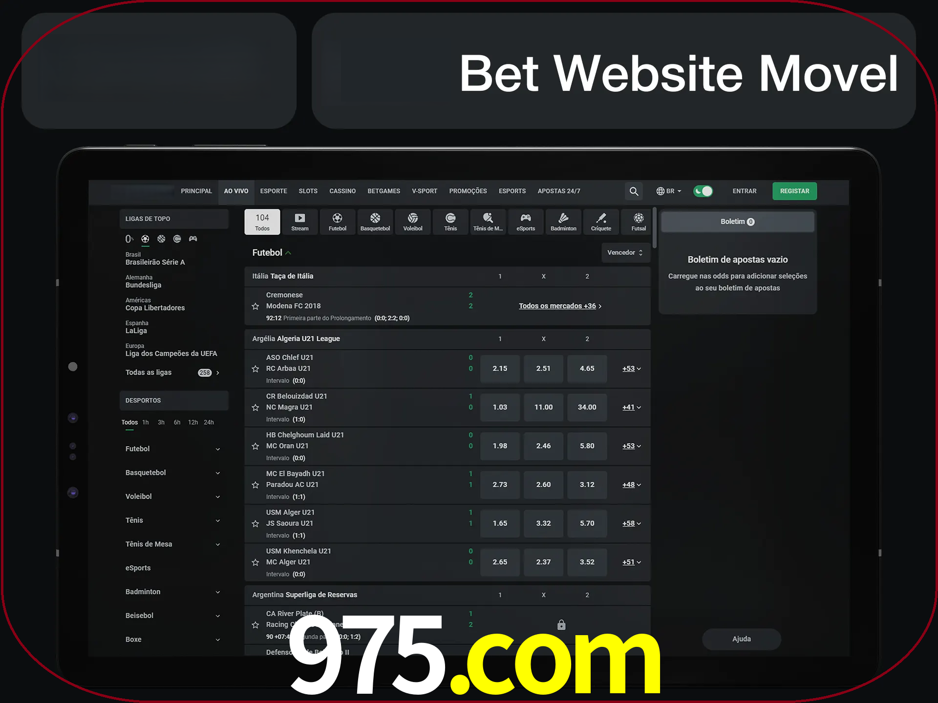 Use nosso website em qualquer dispositivo.